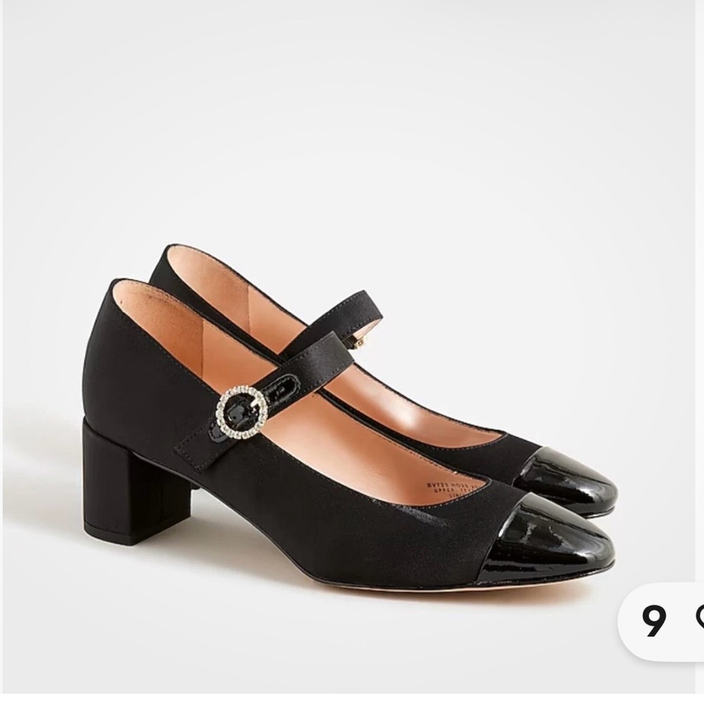 J. Crew collectionBlack Mary Jane Block Heel Pumps with Patent Toe